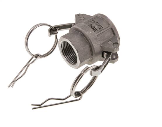 Acoplamiento de aluminio Camlock DN 25 (1'') Rp 1'' Rosca hembra Tipo D MIL-C-27487