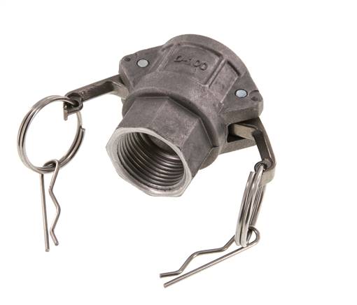 Acoplamiento de aluminio Camlock DN 25 (1'') Rp 1'' Rosca hembra Tipo D MIL-C-27487