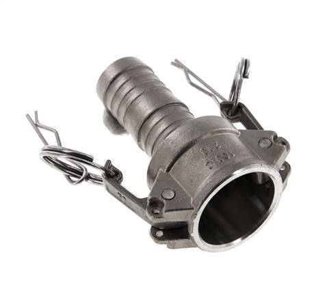 Acoplamiento de acero inoxidable Camlock DN 25 (1'') Pilar de manguera (25 mm) Tipo C MIL-C-27487