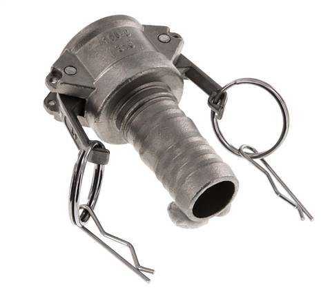 Acoplamiento de acero inoxidable Camlock DN 25 (1'') Pilar de manguera (25 mm) Tipo C MIL-C-27487