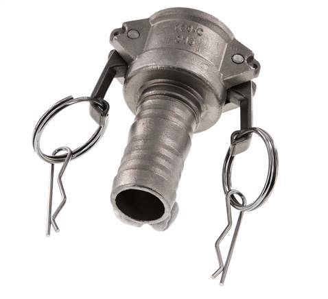 Acoplamiento de acero inoxidable Camlock DN 25 (1'') Pilar de manguera (25 mm) Tipo C MIL-C-27487