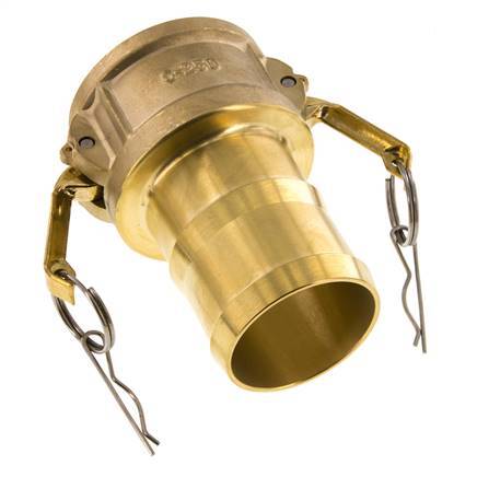 Acoplamiento de latón Camlock DN 60 (2 1/2'') Pilar de manguera (63 mm) Tipo C MIL-C-27487