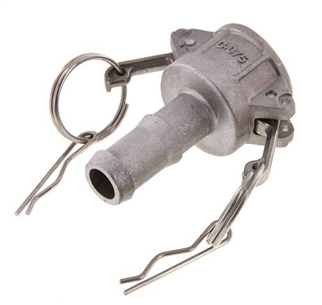 Acoplamiento de aluminio Camlock DN 20 (3/4'') Pilar de manguera (19 mm) Tipo C MIL-C-27487