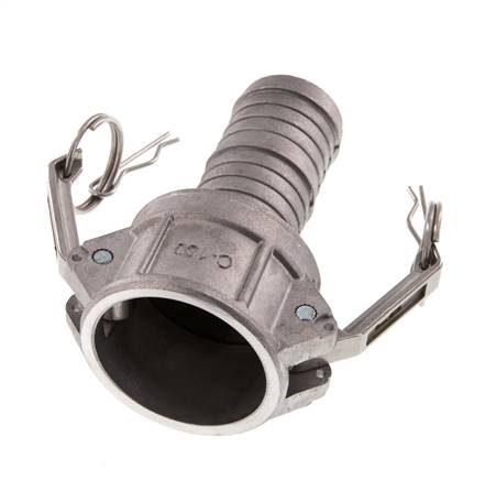 Acoplamiento de aluminio Camlock DN 40 (1 1/2'') Pilar de manguera (38 mm) Tipo C MIL-C-27487