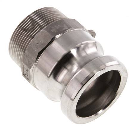 Acoplamiento de acero inoxidable Camlock DN 50 (2'') R 2'' rosca macho tipo F MIL-C-27487