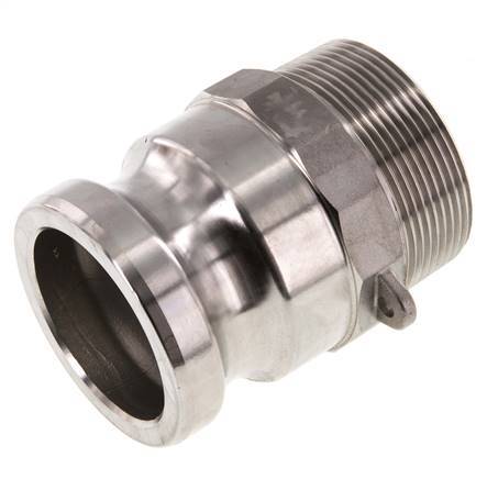 Acoplamiento de acero inoxidable Camlock DN 50 (2'') R 2'' rosca macho tipo F MIL-C-27487