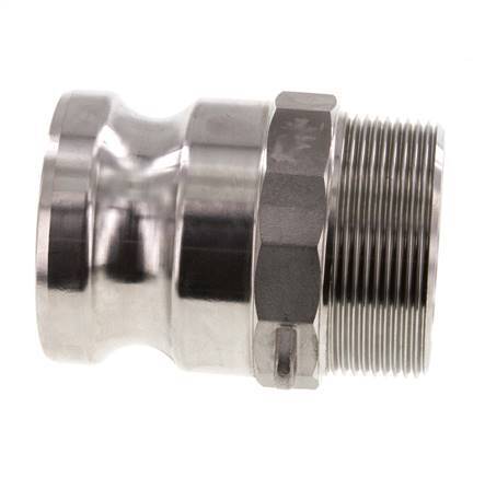 Acoplamiento de acero inoxidable Camlock DN 50 (2'') R 2'' rosca macho tipo F MIL-C-27487