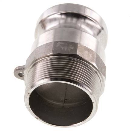 Acoplamiento de acero inoxidable Camlock DN 50 (2'') R 2'' rosca macho tipo F MIL-C-27487
