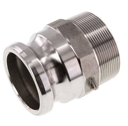 Acoplamiento de acero inoxidable Camlock DN 60 (2 1/2'') R 2 1/2'' Rosca Macho Tipo F MIL-C-27487