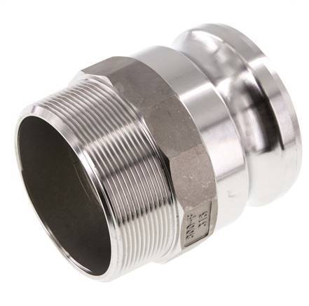 Acoplamiento de acero inoxidable Camlock DN 75 (3'') R 3'' rosca macho tipo F MIL-C-27487