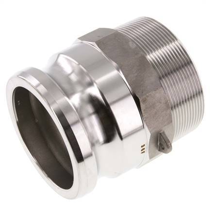 Acoplamiento de acero inoxidable Camlock DN 75 (3'') R 3'' rosca macho tipo F MIL-C-27487