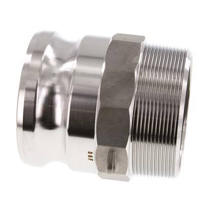 Acoplamiento de acero inoxidable Camlock DN 75 (3'') R 3'' rosca macho tipo F MIL-C-27487