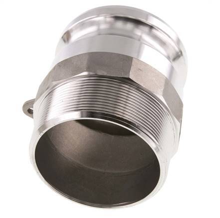 Acoplamiento de acero inoxidable Camlock DN 75 (3'') R 3'' rosca macho tipo F MIL-C-27487