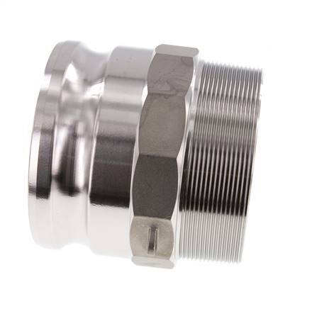 Acoplamiento de acero inoxidable Camlock DN 90 (4'') R 4'' rosca macho tipo F MIL-C-27487
