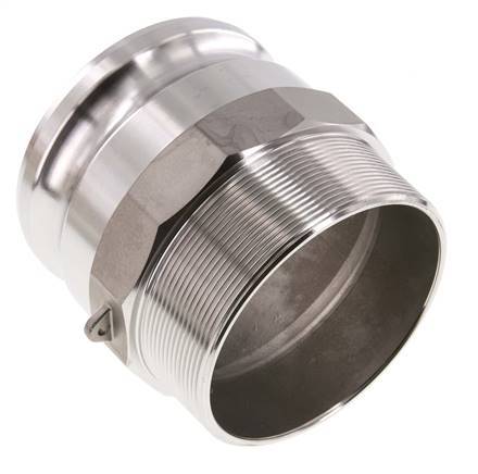 Acoplamiento de acero inoxidable Camlock DN 90 (4'') R 4'' rosca macho tipo F MIL-C-27487