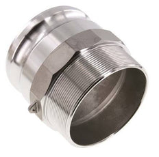 Acoplamiento de acero inoxidable Camlock DN 90 (4'') R 4'' rosca macho tipo F MIL-C-27487