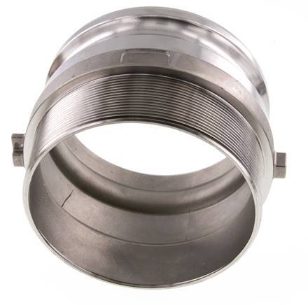Acoplamiento de acero inoxidable Camlock DN 120 (5'') R 5'' Rosca Macho Tipo F MIL-C-27487