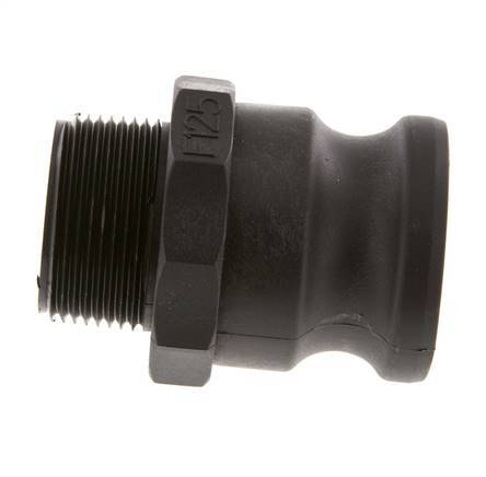 Acoplamiento de polipropileno Camlock DN 40 (1 1/2'') R 1 1/4'' Rosca Macho Tipo F MIL-C-27487 [2 Piezas]