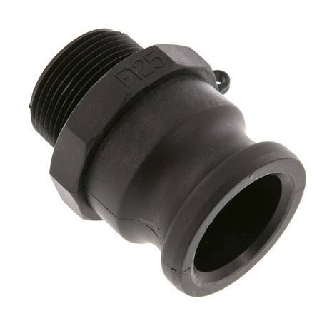 Acoplamiento de polipropileno Camlock DN 40 (1 1/2'') R 1 1/4'' Rosca Macho Tipo F MIL-C-27487 [2 Piezas]