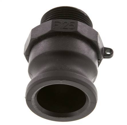 Acoplamiento de polipropileno Camlock DN 40 (1 1/2'') R 1 1/4'' Rosca Macho Tipo F MIL-C-27487 [2 Piezas]