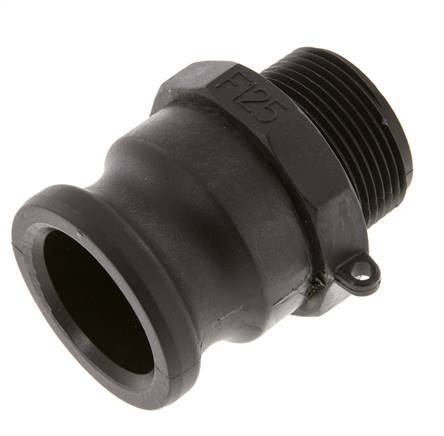Acoplamiento de polipropileno Camlock DN 40 (1 1/2'') R 1 1/4'' Rosca Macho Tipo F MIL-C-27487 [2 Piezas]