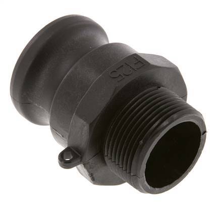 Acoplamiento de polipropileno Camlock DN 40 (1 1/2'') R 1 1/4'' Rosca Macho Tipo F MIL-C-27487 [2 Piezas]