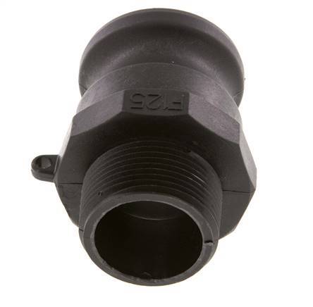 Acoplamiento de polipropileno Camlock DN 40 (1 1/2'') R 1 1/4'' Rosca Macho Tipo F MIL-C-27487 [2 Piezas]