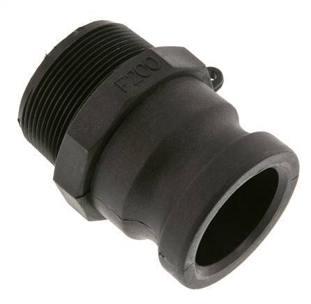 Acoplamiento de polipropileno Camlock DN 50 (2'') R 2'' rosca macho tipo F MIL-C-27487
