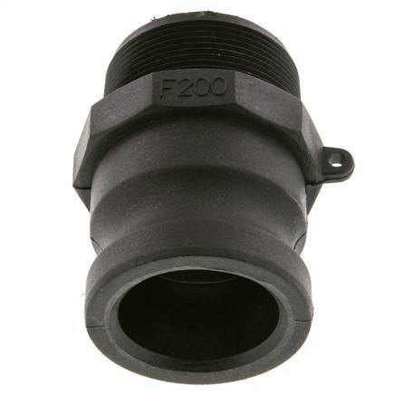 Acoplamiento de polipropileno Camlock DN 50 (2'') R 2'' rosca macho tipo F MIL-C-27487