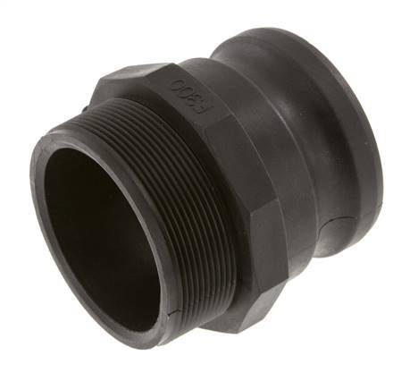 Acoplamiento de polipropileno Camlock DN 75 (3'') R 3'' rosca macho tipo F MIL-C-27487