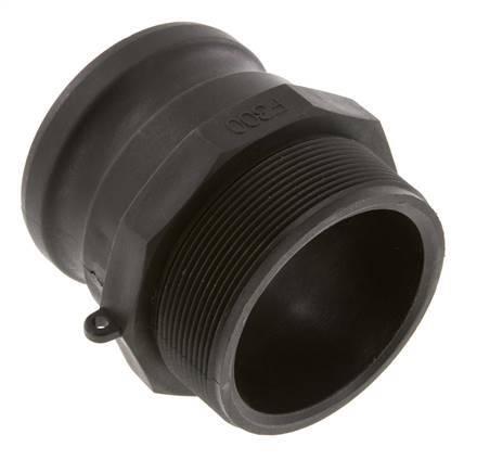 Acoplamiento de polipropileno Camlock DN 75 (3'') R 3'' rosca macho tipo F MIL-C-27487
