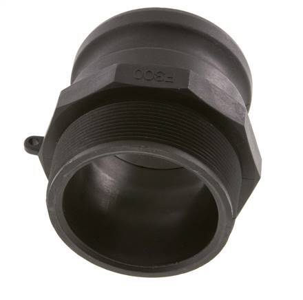 Acoplamiento de polipropileno Camlock DN 75 (3'') R 3'' rosca macho tipo F MIL-C-27487