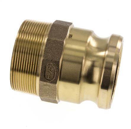 Acoplamiento de latón Camlock DN 60 (2 1/2'') R 2 1/2'' Rosca Macho Tipo F MIL-C-27487