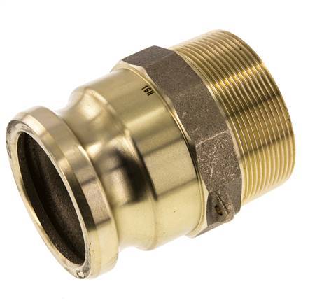 Acoplamiento de latón Camlock DN 60 (2 1/2'') R 2 1/2'' Rosca Macho Tipo F MIL-C-27487