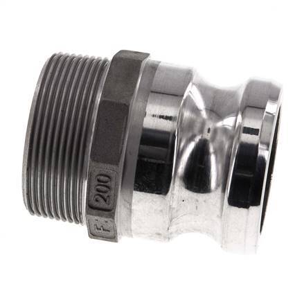 Acoplamiento de aluminio Camlock DN 50 (2'') R 2'' rosca macho tipo F MIL-C-27487