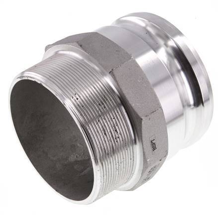 Acoplamiento de aluminio Camlock DN 90 (4'') R 4'' rosca macho tipo F MIL-C-27487