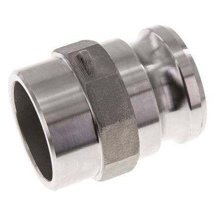 Acoplamiento de acero inoxidable Camlock DN 60 (2 1/2'') Extremo para soldar (76,1 mm) Tipo F (AS) MIL-C-27487