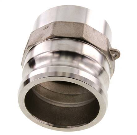 Acoplamiento de acero inoxidable Camlock DN 75 (3'') Extremo para soldar (88,9 mm) Tipo F (AS) MIL-C-27487