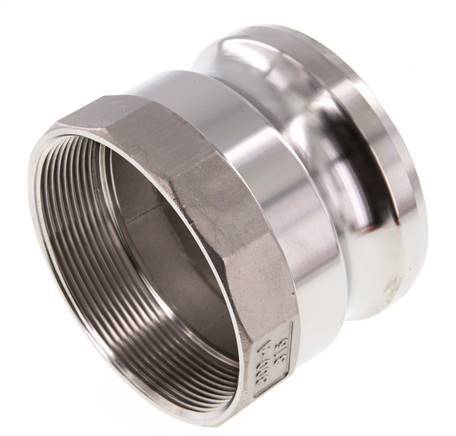 Acoplamiento de acero inoxidable Camlock DN 75 (3'') Rp 3'' Rosca Hembra Tipo A MIL-C-27487