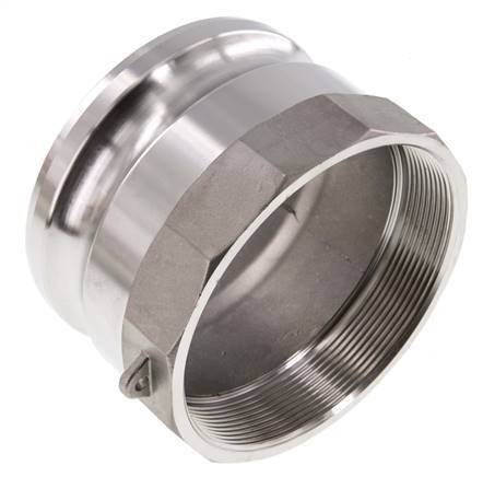 Acoplamiento de acero inoxidable Camlock DN 90 (4'') Rp 4'' Rosca Hembra Tipo A MIL-C-27487