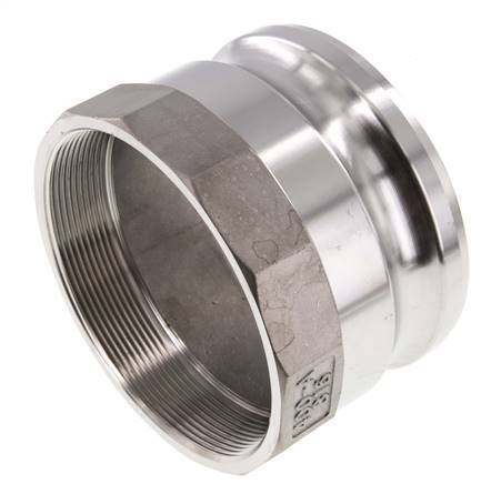 Acoplamiento de acero inoxidable Camlock DN 90 (4'') Rp 4'' Rosca Hembra Tipo A MIL-C-27487