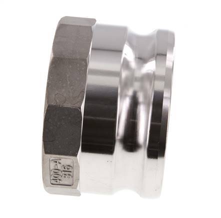 Acoplamiento de acero inoxidable Camlock DN 90 (4'') Rp 4'' Rosca Hembra Tipo A MIL-C-27487