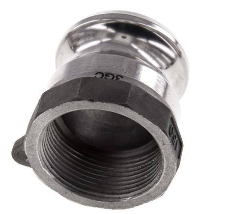 Acoplamiento de aluminio Camlock DN 40 (1 1/2'') Rp 1 1/2'' Rosca Hembra Tipo A MIL-C-27487