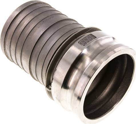 Acoplamiento de acero inoxidable Camlock DN 90 (4'') Pilar de manguera (100 mm) Tipo E MIL-C-27487