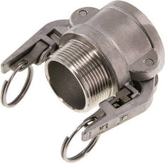 Acoplamiento de seguridad Camlock DN 40 (1 1/2'') de acero inoxidable R 1 1/2'' rosca macho tipo B MIL-C-27487