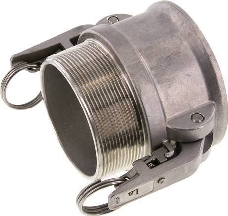 Acoplamiento de seguridad Camlock DN 75 (3'') de acero inoxidable R 3'' rosca macho tipo B MIL-C-27487