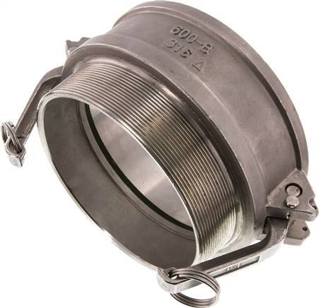 Acoplamiento de seguridad Camlock DN 140 (6'') de acero inoxidable R 6'' rosca macho tipo B MIL-C-27487