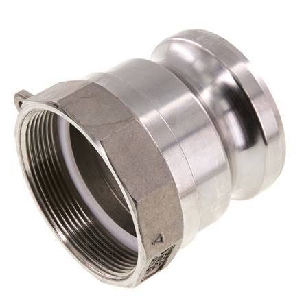 Acoplamiento de acero inoxidable Camlock DN 60 (2 1/2'') G 2 1/2'' Rosca hembra Tipo A EN 14420-7 (DIN 2828)