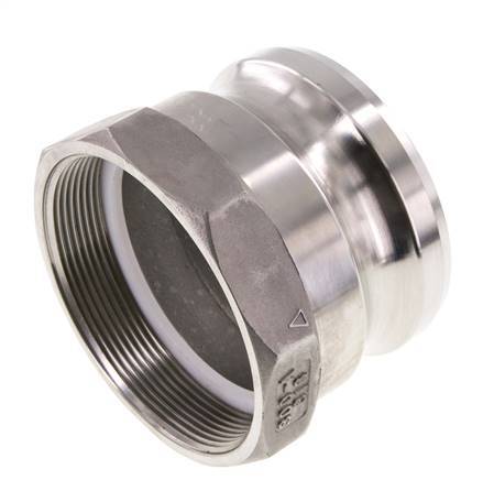Acoplamiento de acero inoxidable Camlock DN 75 (3'') G 3'' Rosca hembra Tipo A EN 14420-7 (DIN 2828)