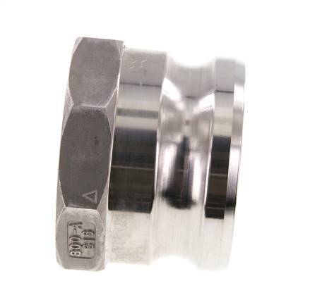 Acoplamiento de acero inoxidable Camlock DN 75 (3'') G 3'' Rosca hembra Tipo A EN 14420-7 (DIN 2828)